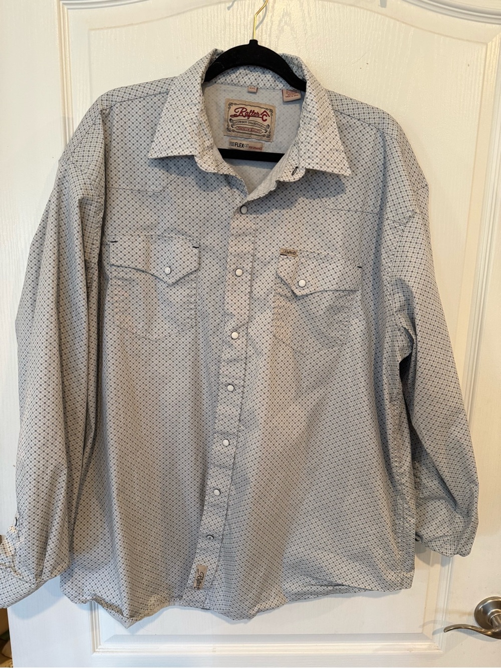 Rafter C Western cowboy collection Pearl Snap Shirt ProFlex Long Sleeve mens XXL